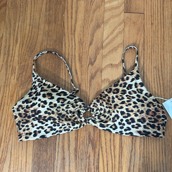 Andie Bikini Set Bonita Top 90s High Waisted Bottom Leopard Black M-DD NWT - Picture 8 of 13